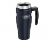 Kubek termiczny Thermos Travel King 470 ml z rączką granatowy